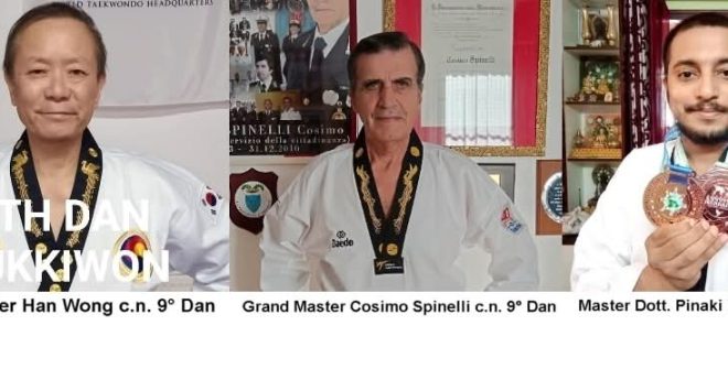 Il Grand Master Cosimo Spinelli si conferma per la 21^ volta Ambasciatore del Taekwondo nel mondo