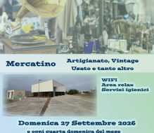Domenica 27 settembre Mercatino del Vintage e dell’Artigianato alla Casa di Quartiere Gala House