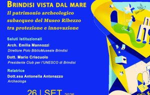 Giornate Europee del Patrimonio 2026: al Museo Ribezzo “Brindisi vista dal mare. Il patrimonio archeologico subacqueo del Museo Ribezzo tra protezione e innovazione”