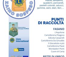 I Lions ed i Leo di Fasano sostengono il progetto “Zaino sospeso”