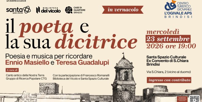 Il Canto antico della nostra terra: a Brindisi l’omaggio a Ennio Masiello e Teresa Guadalupi