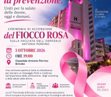 Ottobre Rosa a Brindisi: il 5 ottobre accensione del Fiocco Rosa al Perrino per la prevenzione del tumore al seno