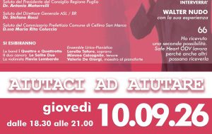 Giovedì 10 settembre a Villa Neviera la presentazione di SAFE HEART ODV Associazione di solidarietà sociale per la diagnosi e la cura delle patologie cardiovascolari