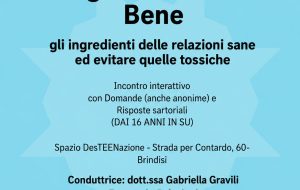 Scegli chi ti fa star bene: giovedì pomeriggio incontro presso lo Spazio DesTEENazione
