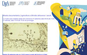 Giornate Europee del Patrimonio 2026: all’Archivio di Stato la mostra “L’agricoltura a Brindisi attraverso i secoli”
