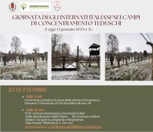 “Giornata nazionale degli internati militari italiani (IMI) nei campi di concentramento tedeschi”, domenica posa della “pietra d’inciampo” in memoria del brindisino Giovanni Crescenzo.