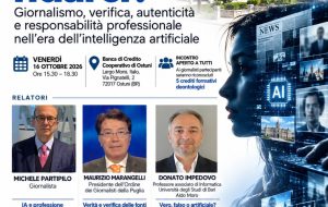 “Di chi possiamo fidarci?”: alla Banca di Credito Cooperativo di Ostuni un incontro su intelligenza artificiale, informazione e deontologia