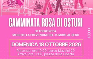 Ostuni torna a camminare in rosa: domenica 18 ottobre la seconda edizione dell’iniziativa delle Farmacie Matarrese
