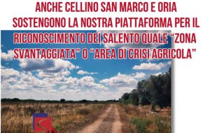 Anche Cellino San Marco e Oria sostengono il riconoscimento del Salento quale “Area di Crisi Agricola”