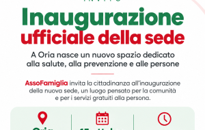 A Oria apre la nuova sede di AssoFamiglia: un nuovo spazio per salute, prevenzione e servizi alla persona