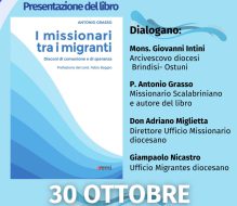 Domani a Brindisi si presenta il libro «I missionari tra i migranti» di padre Antonio Grasso