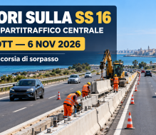 Sostituzione spartitraffico centrale sulla Bari-Brindisi: ecco dove sarà chiusa la corsia di sorpasso fino al 6 novembre