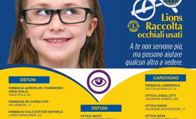 “Dona i tuoi occhiali usati”: il Lions Club Ostuni Città Bianca rinnova il suo impegno per la solidarietà e il diritto alla vista