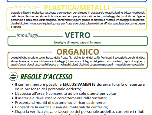Teknoservice: da lunedì i nuovi punti di conferimento formativi della raccolta differenziata